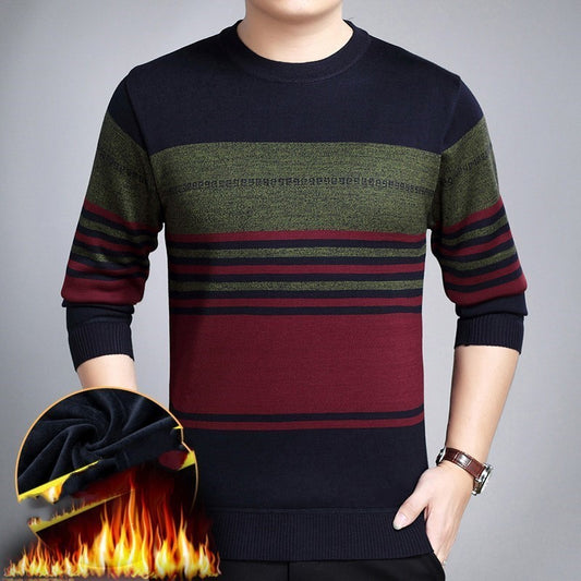 Middle-aged men's long-sleeved t-shirt warm shirt