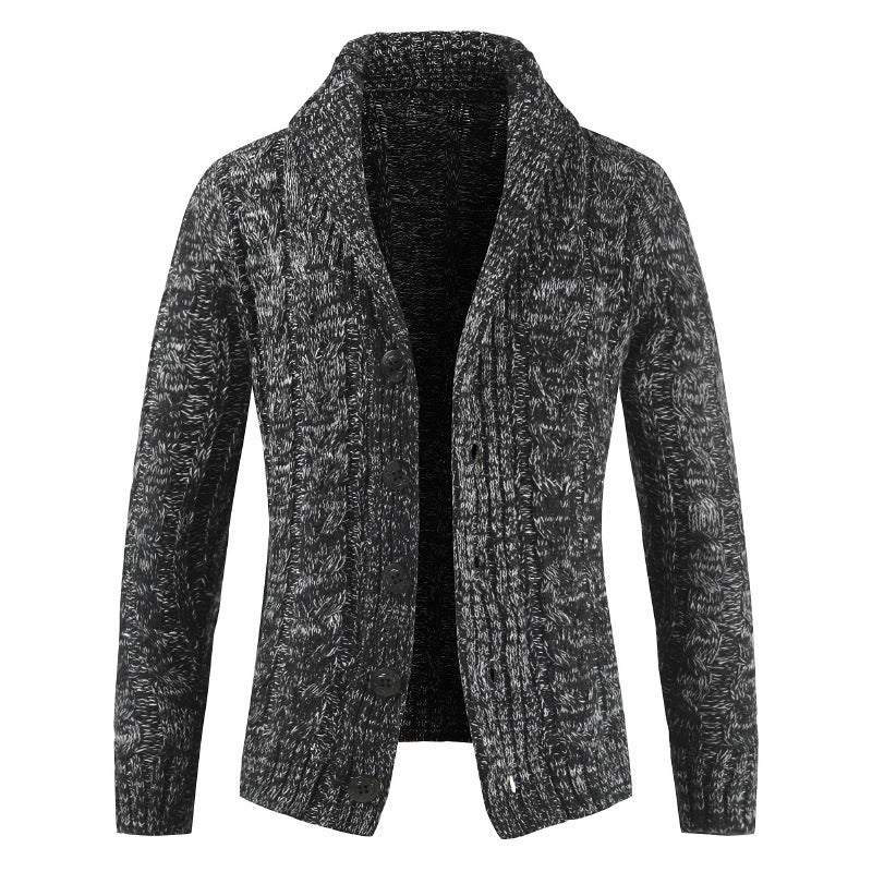 Men's lapel cardigan knitted sweater coat