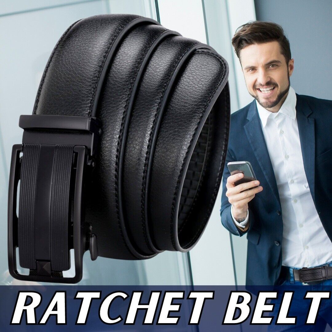 Men's Ratchet Belt Leather Mens Belt With Slide Buckle Ratchet Belts For Men USA