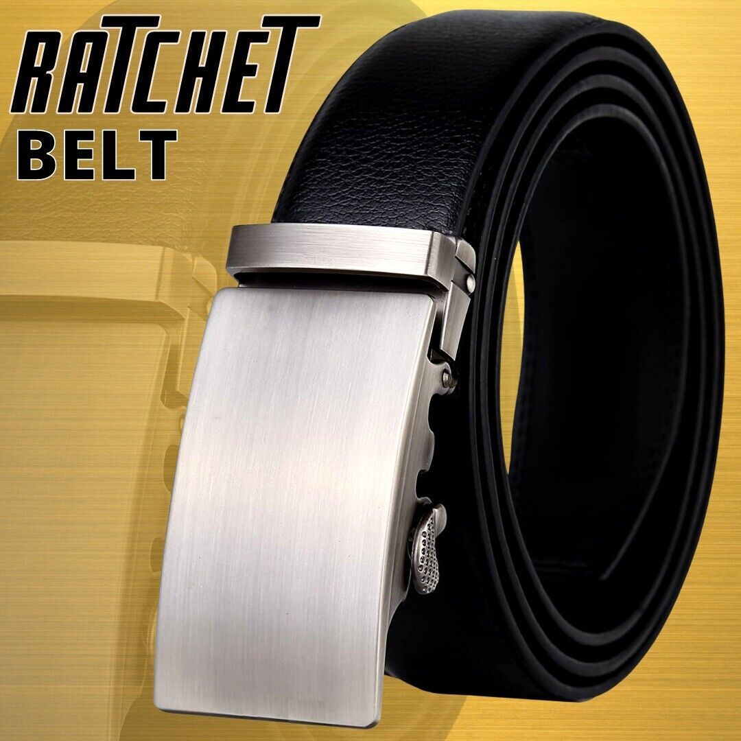 Microfiber Leather Mens Ratchet Belt, Belts For Men Adjustable Automatic Buckle